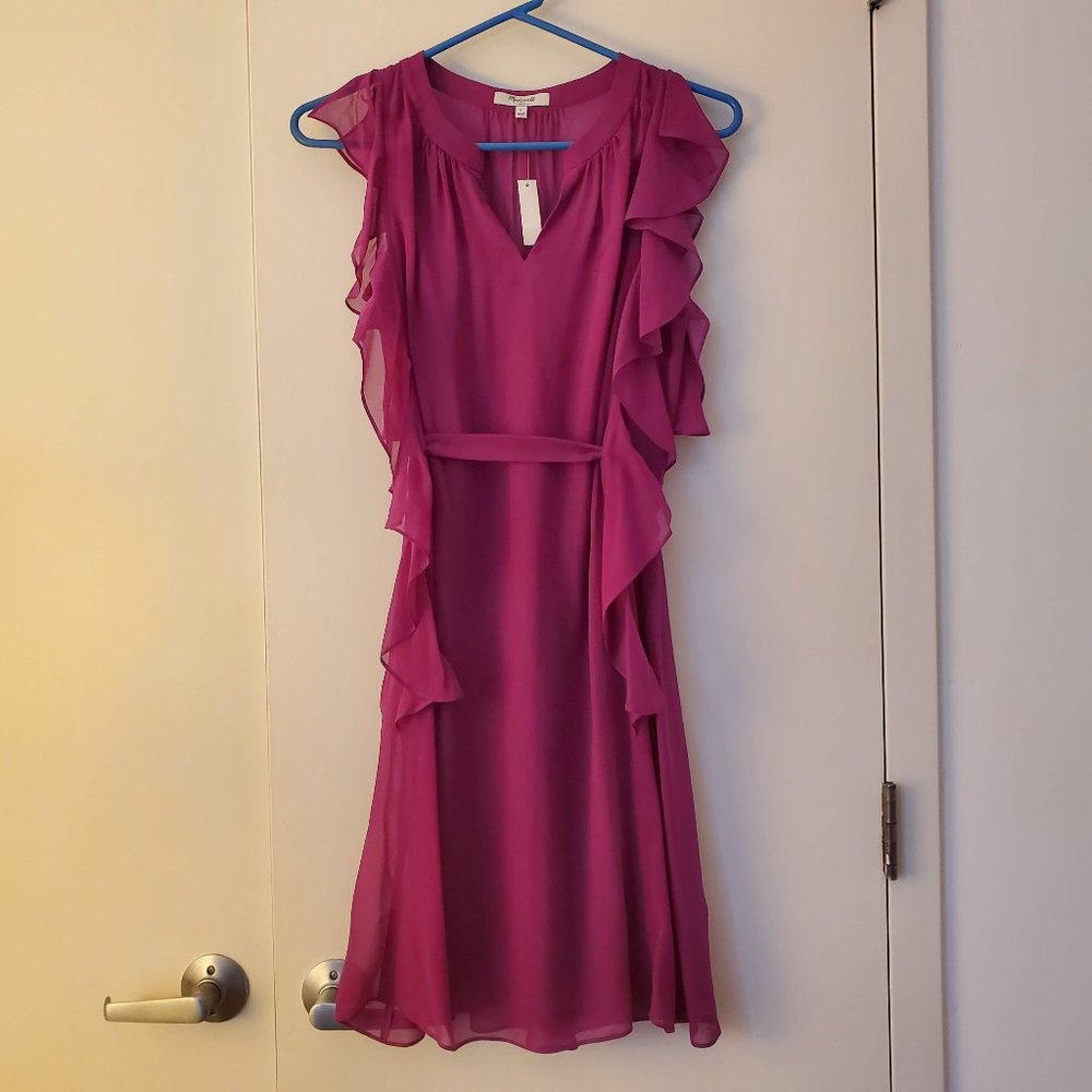 Madewell Side Ruffle Dress - Size 0